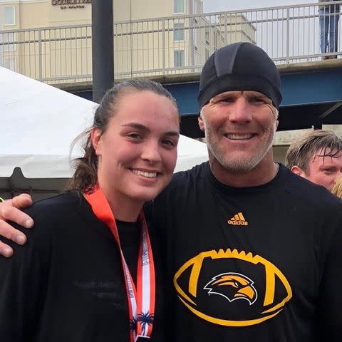 <p>Brett Favre Instagram</p> Brett Favre and Breleigh Favre.