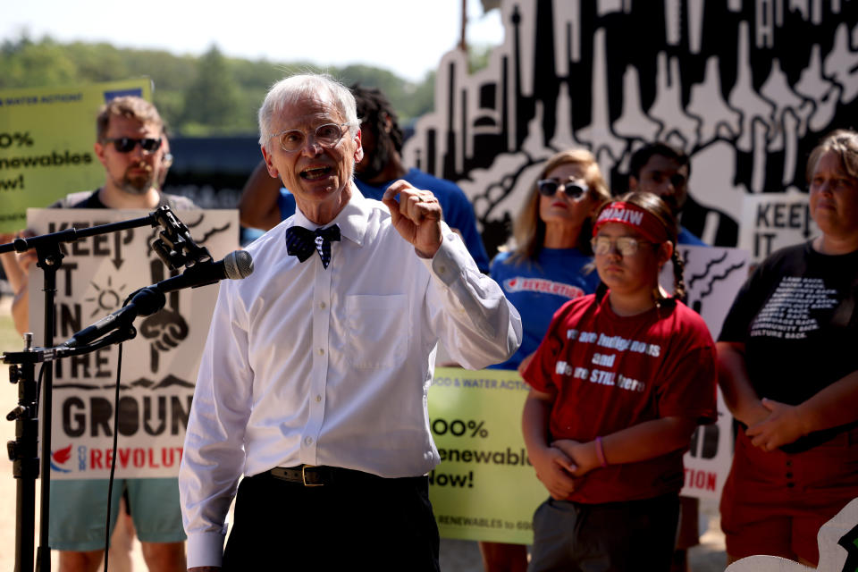 File: Rep. Earl Blumenauer (D-OR) speaks at an End Fossil Fuel rally near the U.S. Capitol on June 29, 2021 in Washington, DC. Organized by Our Revolution, demonstrators called on Congress to take action in ending fossil fuel subsidies. / Credit: Anna Moneymaker / Getty Images