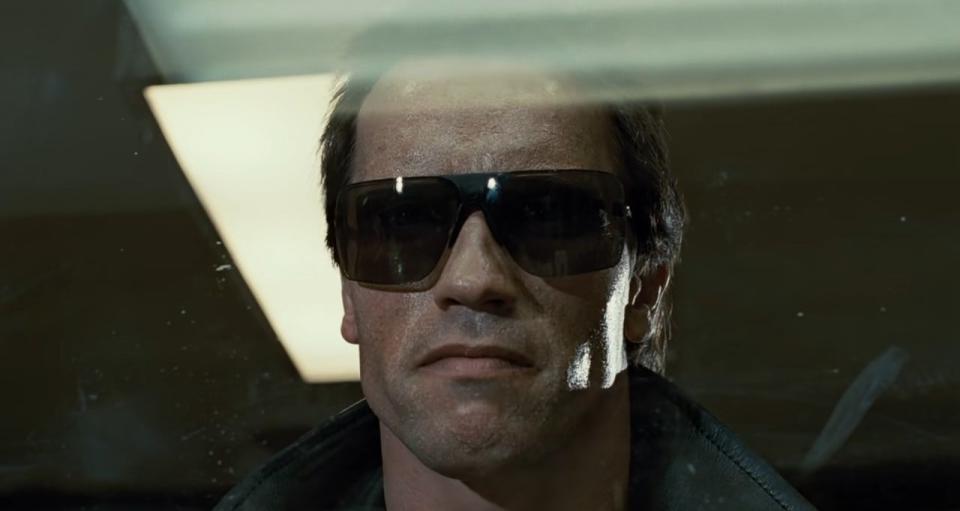 The T-800 in a police station in "The Terminator"