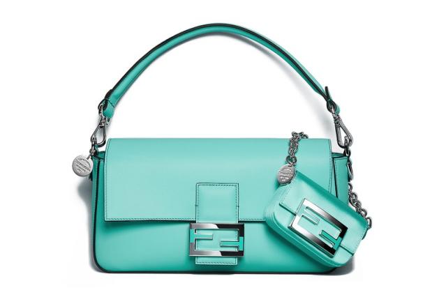 Fendi Mini Baguette Bag Tiffany Blue