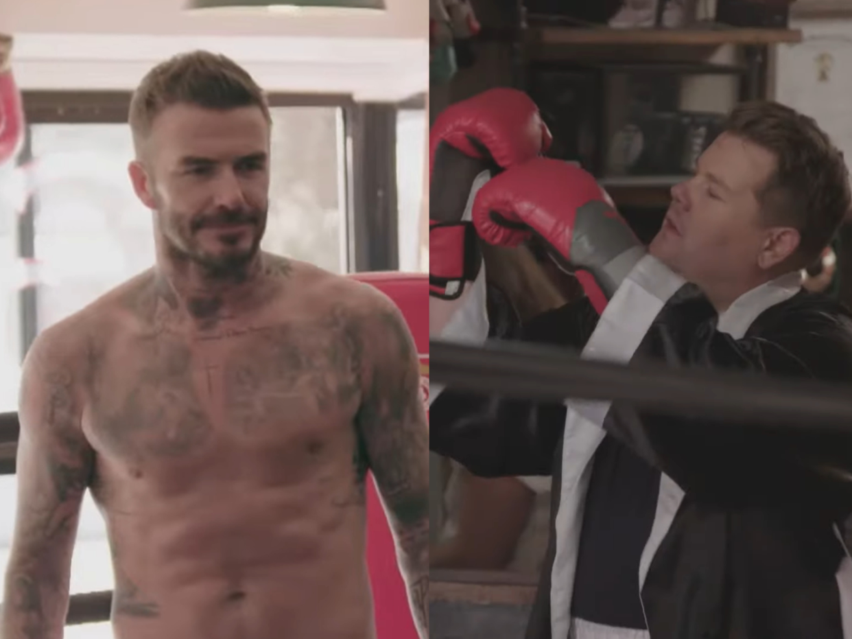 David Beckham and James Corden spar on the latest episode of 'The Late Late Show': CBS