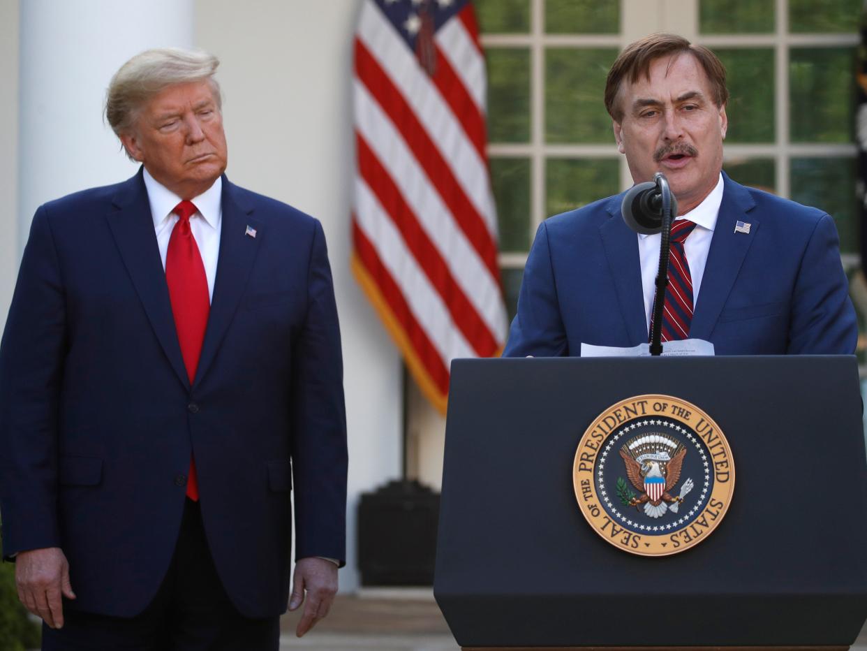 <p>File image: Mike Lindell, an avid supporter of Donald Trump, has continued to push election fraud theories</p> (AP)