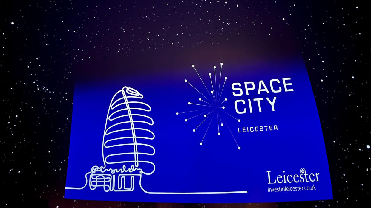  Image of presentation slide at the Space City Leicester launch event at the National Space Centre (UK).  