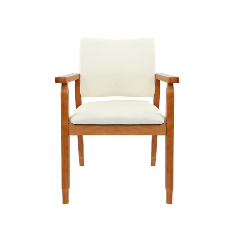 Walnut Upholstered Solid Wood Dining Arm Chair