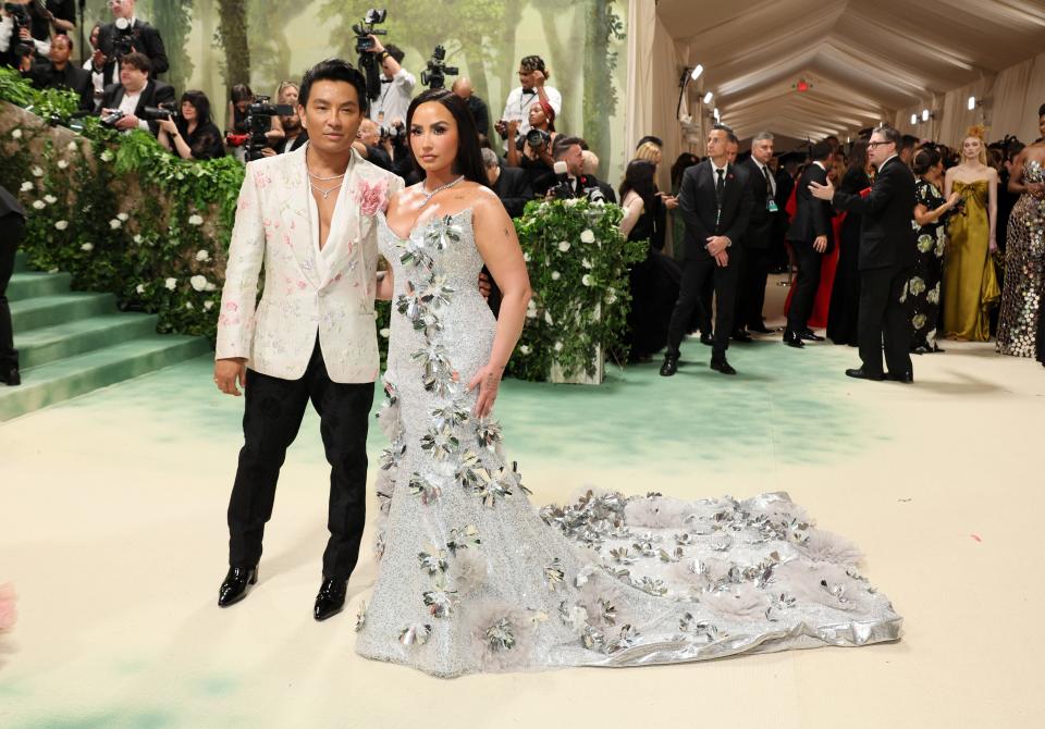 (L-R) Prabal Gurung and Demi Lovato attend The 2024 Met Gala Celebrating "Sleeping Beauties: Reawakening Fashion" at The Metropolitan Museum of Art on May 6, 2024 in New York City.