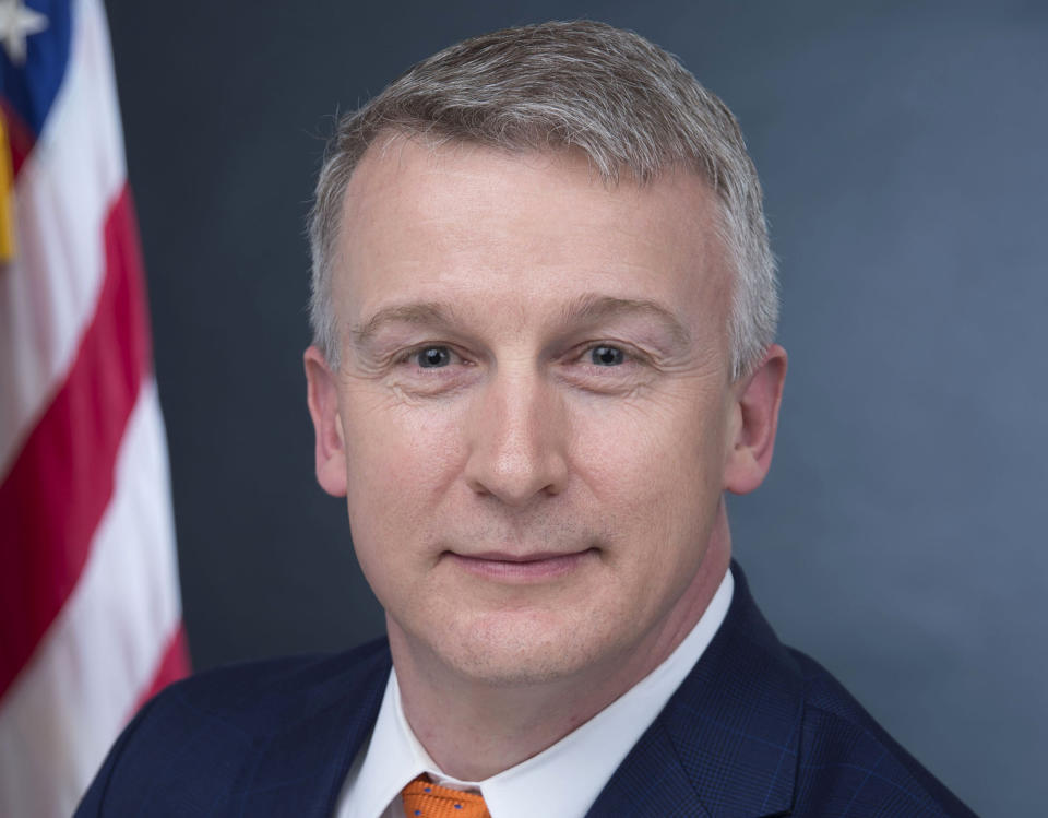 In this image provided by Public Health Emergency, a department of Health and Human Services, Rick Bright is shown in his official photo on April 27, 2017, in Washington. Bright has been named by President-elect Joe Biden as a member of his COVID-19 advisory board. (Health and Human Services via AP)