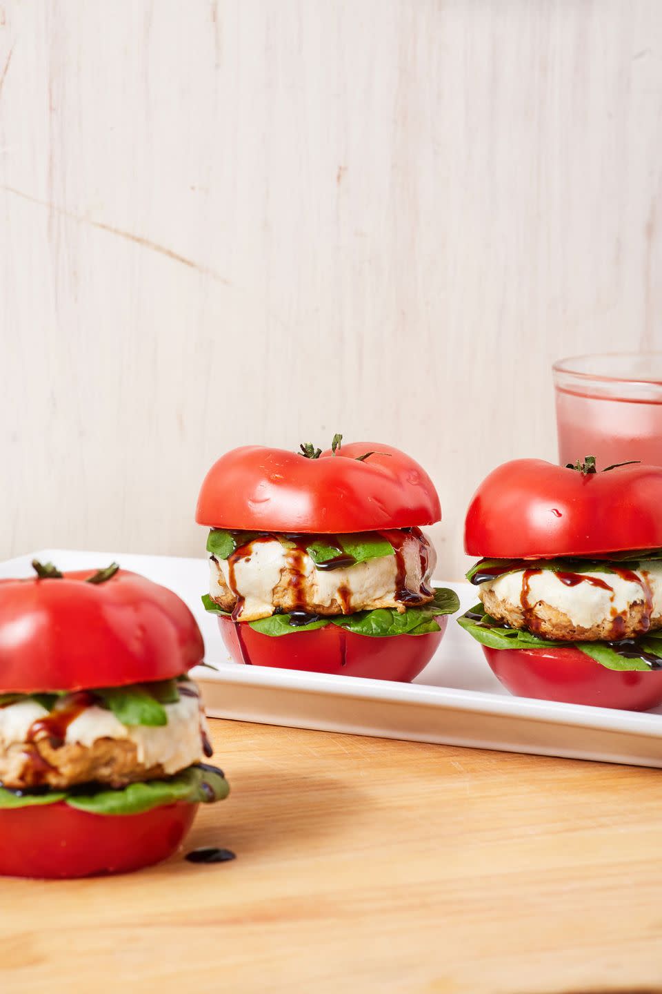 no bun bruschetta burgers