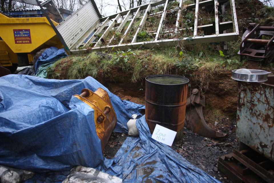 Charred remains of Mr O'Leary's intestine were recovered from a rusty oil drum 