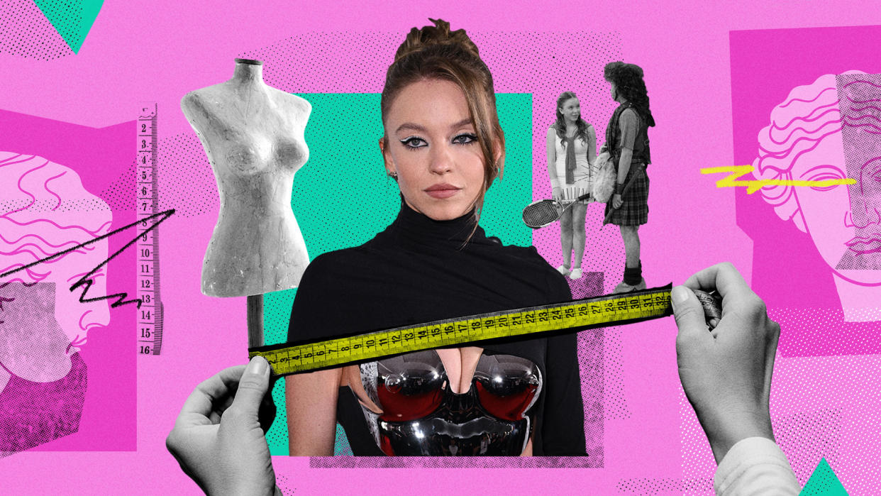 Sydney Sweeney was mocked for sharing her experience with puberty. Women with similar stories are coming to her defense. (Photo: Getty Images; Visual Illustration: Nathalie Cruz)