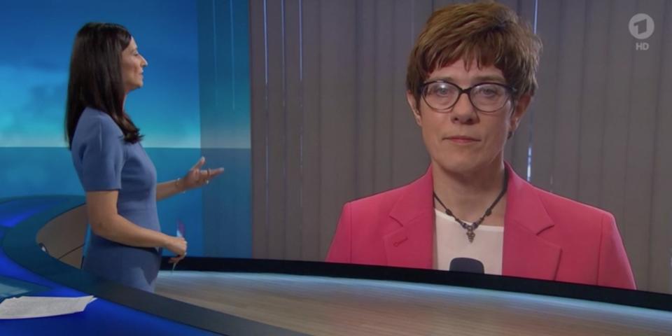 Annegret Kramp-Karrenbauer am Dienstagabend in der ARD.