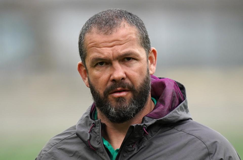 Ireland boss Andy Farrell, pictured, has selected Johnny Sexton to start at fly-half (Niall Carson/PA) (PA Wire)