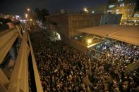 Iranian students demonstrate in front of Amir Kabir University in the capital Tehran