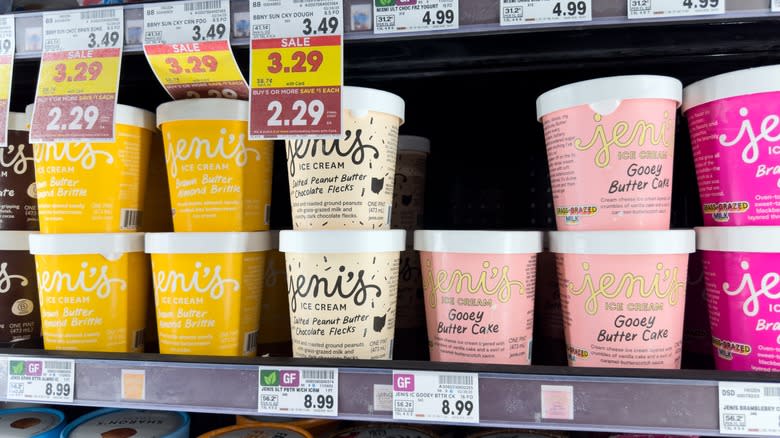 Jeni's ice cream on the shelf 