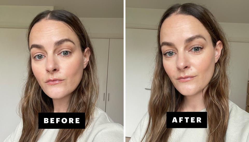 Allure contributor Sophia Panych's before-and-after photos while wearing the Refy Lash Sculpt Mascara.