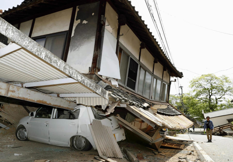 Crushed car