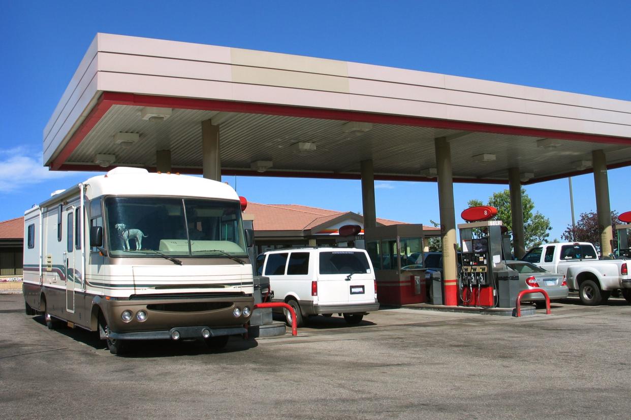 rv at gas station