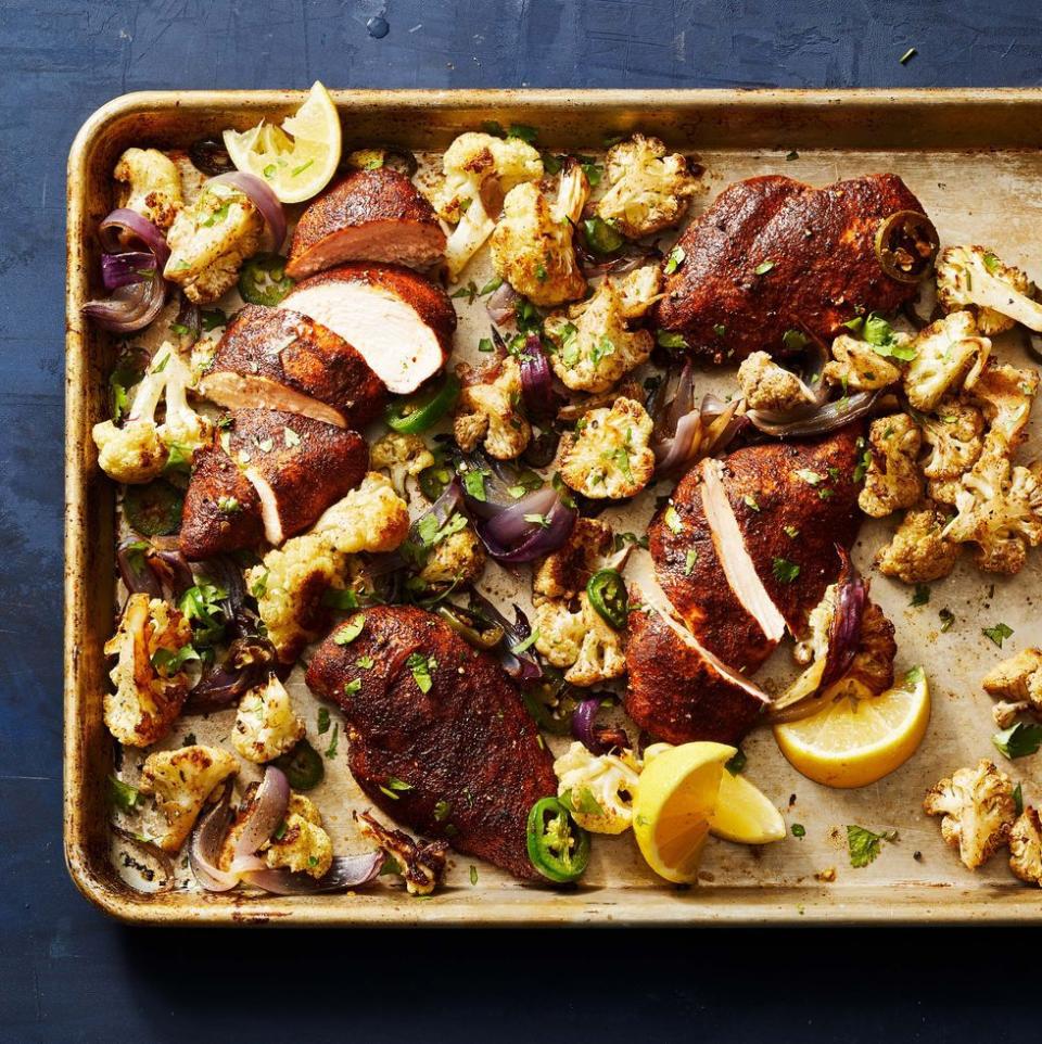 Garam Masala Roasted Chicken and Cauliflower