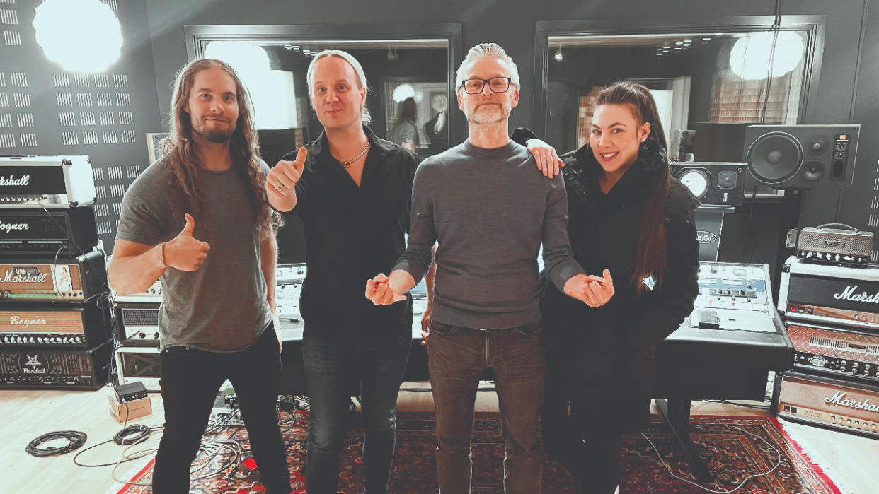  Amaranthe in the studio. 