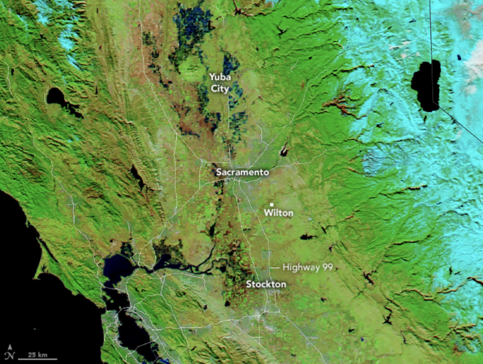 December 16, 2022 in northern California (Nasa Earth Observatory)