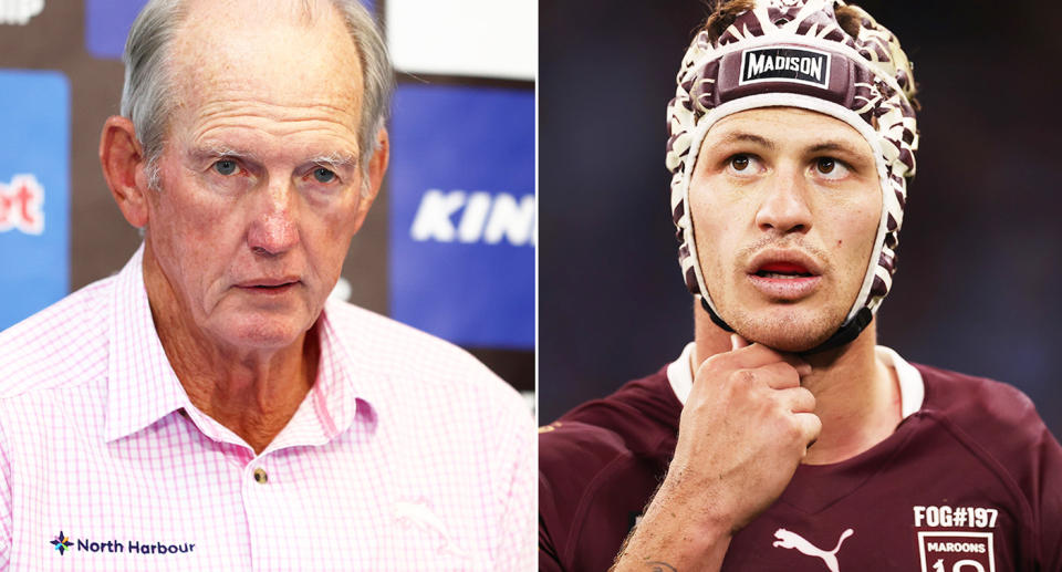 Wayne Bennett and Kalyn Ponga in State of Origin.