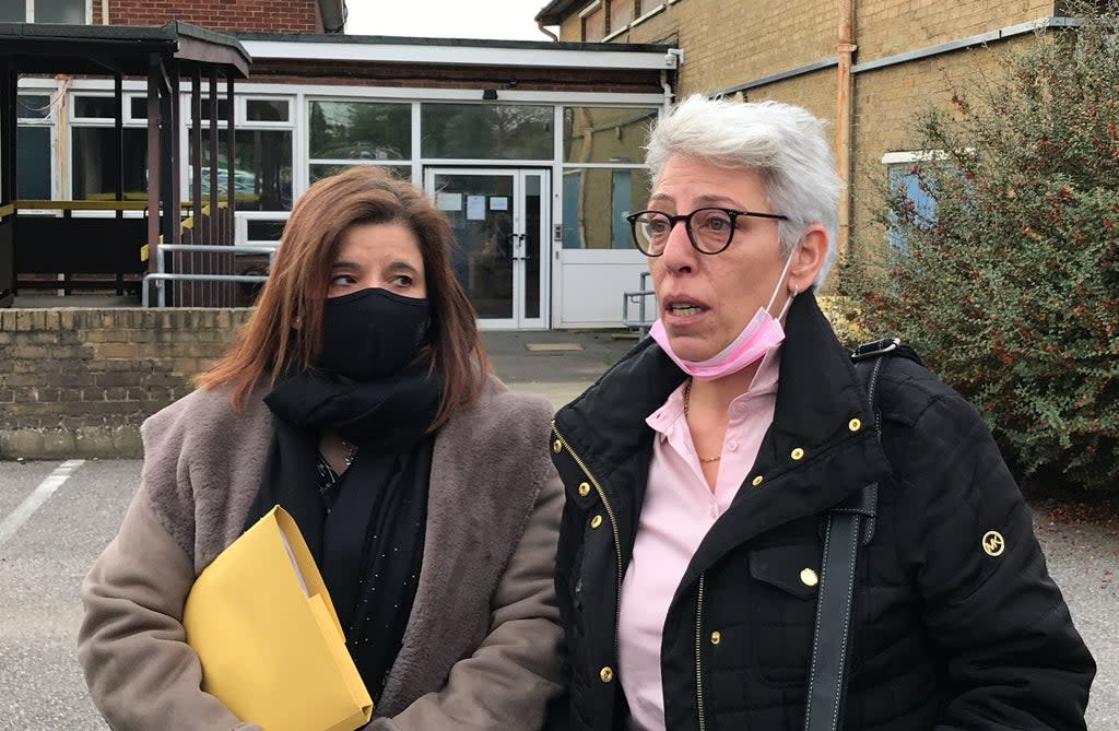 Nevres Kemal (right) speaks to the media after the inquest into the death of her daughter Azra concluded in Maidstone (PA) (PA Archive)