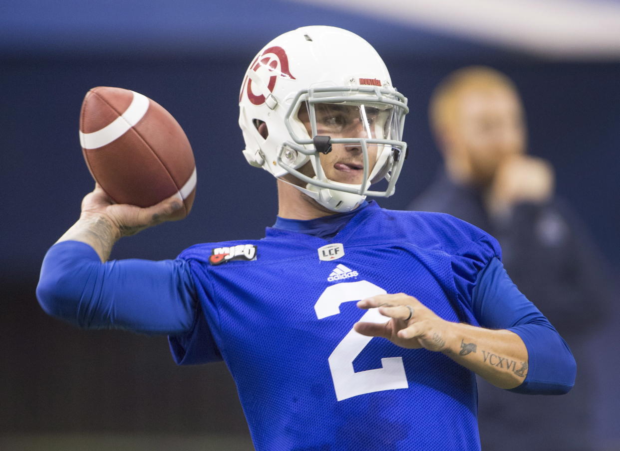 Montreal Alouettes quarterback Johnny Manziel will start Friday against his former team. (AP)