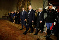 <p>President Donald Trump walks beside Italy’s President Sergio Mattarella (2nd R) at the Quirinale Palace in Rome, Italy, May 24, 2017. (Photo: Jonathan Ernst/Reuters) </p>