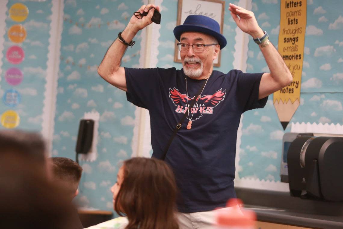 Juan Felipe Herrera addressed Myisha Lea’ea’s fourth-grade class on the first day that Juan Felipe Herrera Elementary School opened its doors, he delivered a five-word “magic message” for the students: “You have a beautiful voice.”