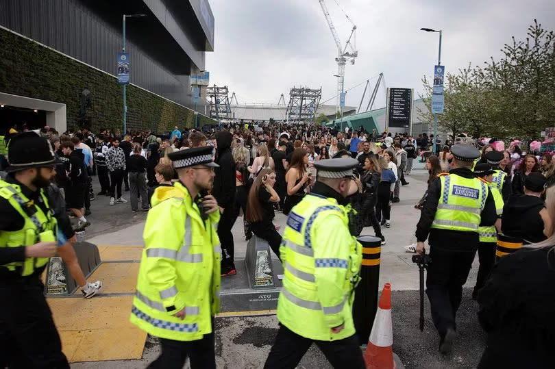 Fans leaving the new arena