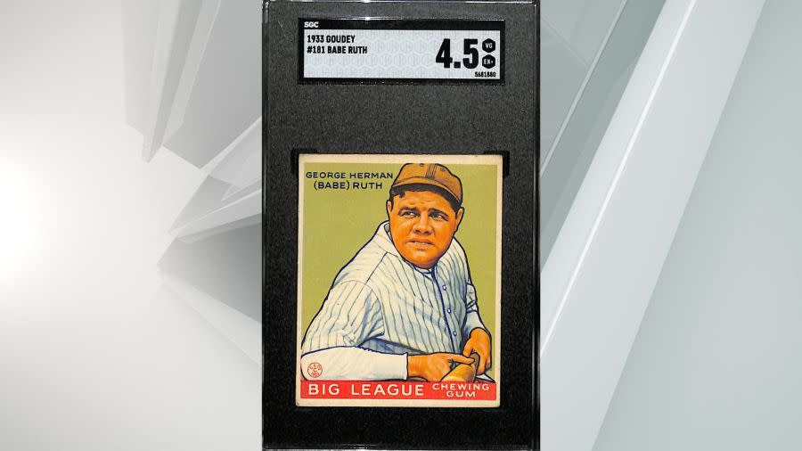 1933 Goudey #181 Babe Ruth Graded SGC 4.5 – current bid: $12,500