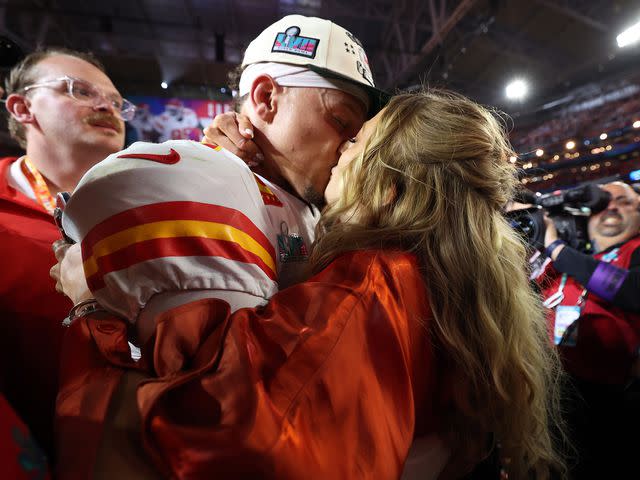 Christian Petersen/Getty Patrick and Brittany Mahomes after the Kansas City Chiefs beat the Philadelphia Eagles in Super Bowl LVII at State Farm Stadium on February 12, 2023 in Glendale, Arizona