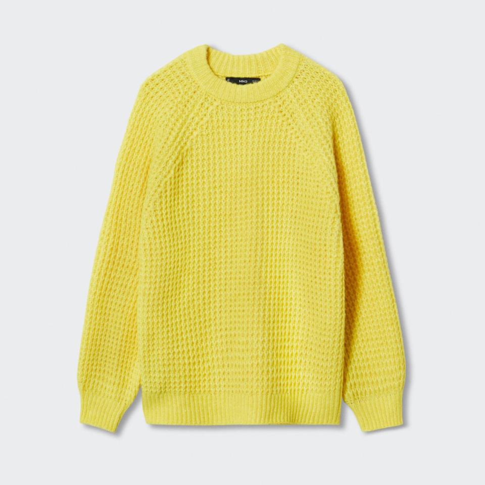 Lily Collins Yellow Knitted Sweater