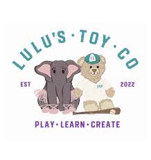 The LuLu's Toy Co logo features hand drawings of a bear and an elephant, which represent the first stuffed animals of the Henrys' son and daughter.