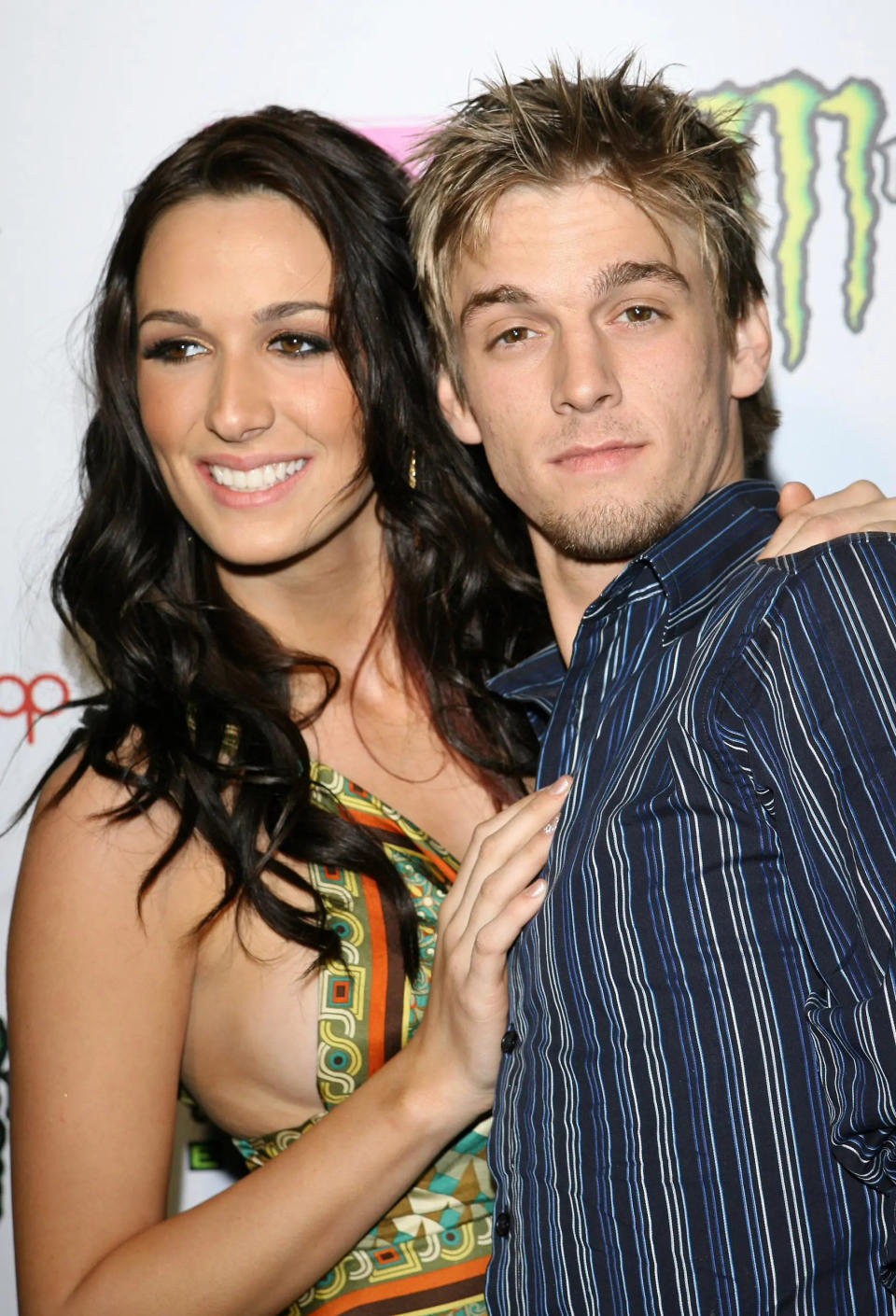 Angel Carter and Aaron Carter posing together