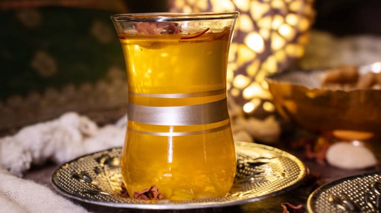 Kashmiri kahwa tea glass