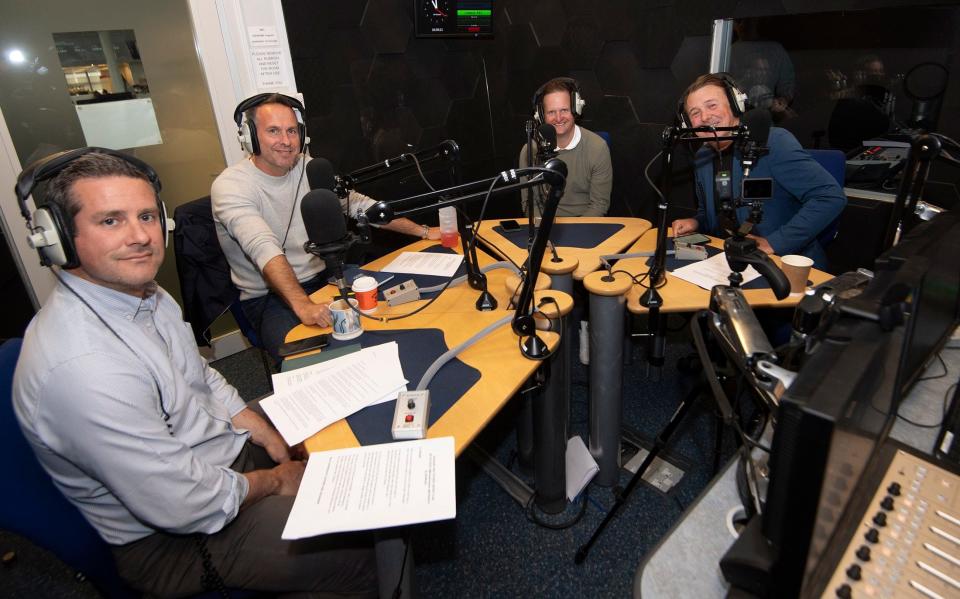 Michael Vaughan and Phil Tufnell as they interview Rob Key - Eddie Mulholland for The Telegraph