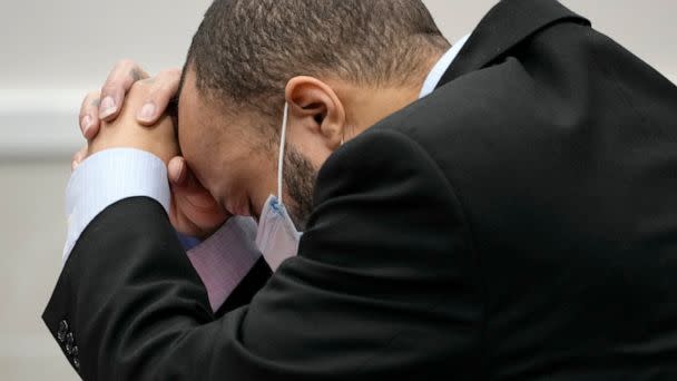 PHOTO: Darrell Brooks reacts as the guilty verdict is read during his trial in a Waukesha County Circuit Court in Waukesha, Wis., Oct. 26, 2022. (Mike De Sisti/Milwaukee Journal-Sentinel via AP, Pool)