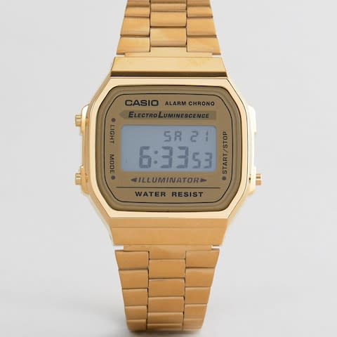 Casio A168WG-9EF Gold Plated Digital Watch - Credit: ASOS