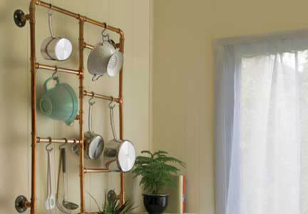 Copper Pot Rack