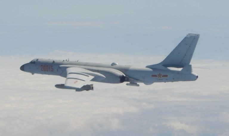 El bombardero chino H-6 en el espacio aéreo de Taiwán (Archivo)