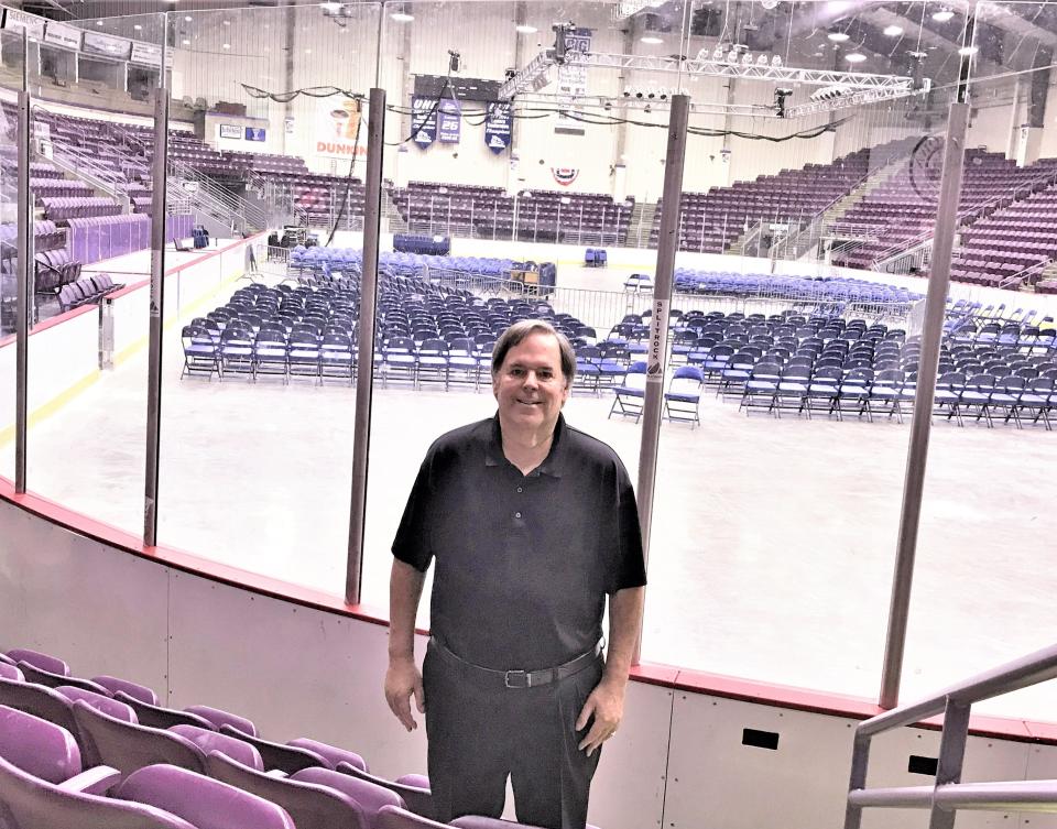 Steve Donner, of Tadross Donner Sports and Entertainment LLC, the new management team at Elmira's First Arena, is spearheading a major upgrade at the 22-year-old downtown Elmira facility,