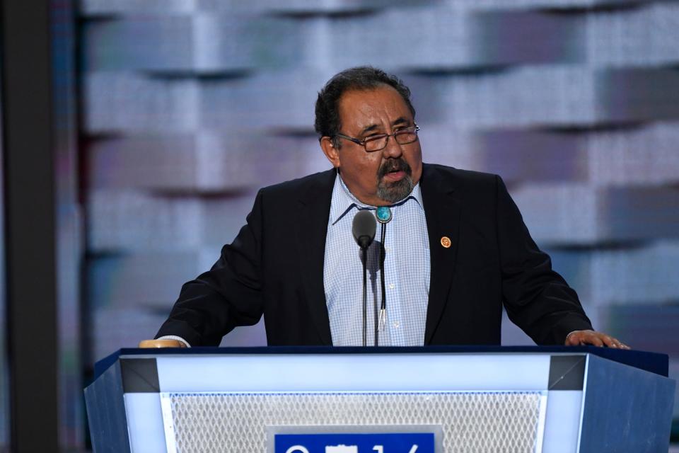 Democratic Rep. Raul Grijalva, here speaking at last year's Democratic National Convention, will boycott the inauguration of  Donald Trump