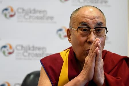 Tibetan spiritual leader the Dalai Lama at a press conference in Londonderry, Northern Ireland September 11, 2017. REUTERS/Clodagh Kilcoyne