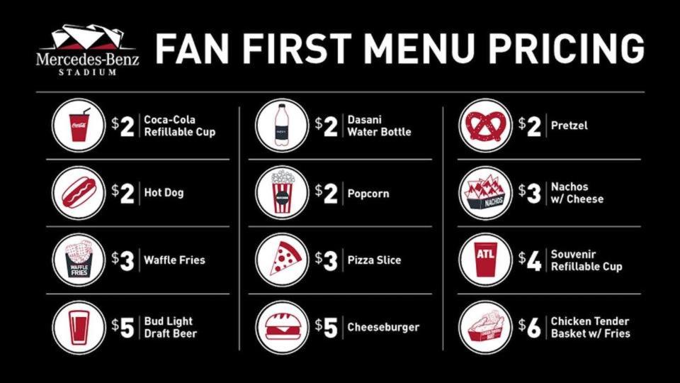 Mercedes Benz Stadium concessions Falcons