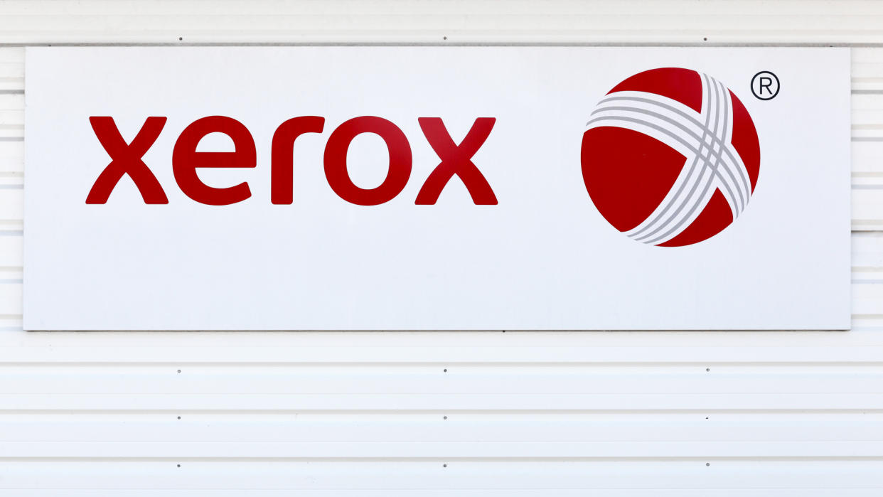 Hasselager, Denmark - June 3, 2016: Xerox sign on a wall.