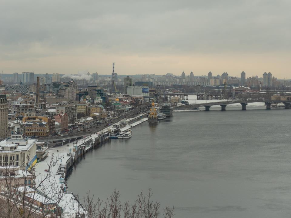 A view of the Dnieper River in Kyiv in 2019.