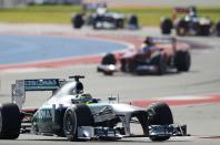 Mercedes Formula One driver Nico Rosberg of Germany drives during the Austin F1 Grand Prix at the Circuit of the Americas in Austin November 17, 2013.