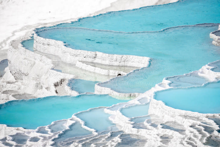 closeup of the pools