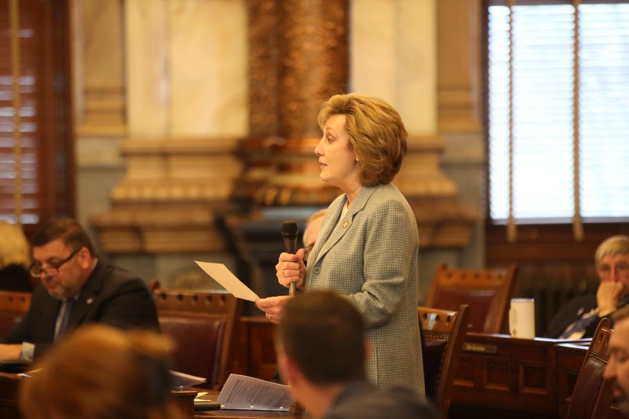 Sen. Brenda Dietrich, R-Topeka, was the lone Republican to vote against a ban on transgender athletes in women's sports Thursday in the Kansas Senate.
