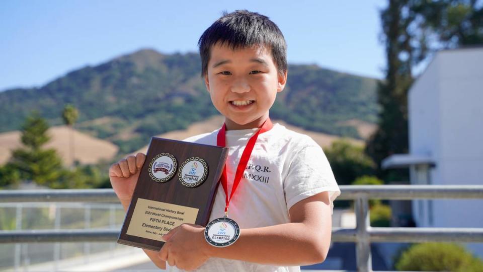 Augustine Wang-Zhao, a 9-year-old student at Bishop’s Peak Elementary School, competed in the International History Olympiad in Rome in August, placing fifth in the International History Bowl and second in the Hextathlon.
